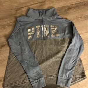 Size L Pink Victorias Secret Light Blue and Grey Sweatshirt